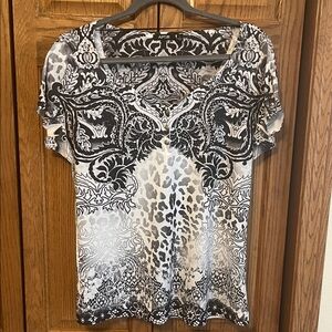 Apt. 9 Women's Monochrome Short Sleeve Top